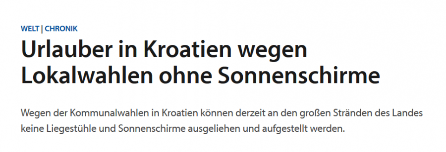 NJEMAČKI I AUSTRIJSKI MEDIJI: Zbog lokalnih izbora bez ležaljki i suncobrana na plažama u Hrvatskon 1