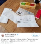 Merkel i njemački zastupnici primili prijeteća pisma na arapskom s bijelim prahom i britvicama Foto Twitter