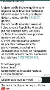 Hrvatska nastava u Hessenu: Učitelja nema, roditelji nezadovoljni, a djeca čekaju Sadržaj pisma dosadašnje koordinatorice izazvao je dodatne ljutnje / Foto:Screenshot
