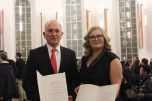 Hrvatski dobitnici nagrade grada Frankfurta za 2017. godinu Stipe Puđa i Ivana Šiletić / Foto:Fenix Magazin