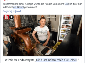 POTVRĐENO: U kafiću u frankfurtskom Höchstu bile su zatočene Hrvatice bosiljka krezic