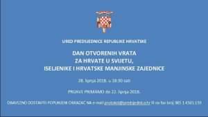 Predsjednica otvara svoja vrata iseljenicima i pripadnicima hrvatskih manjinskih zajednica dan otvorenih vrata predsjednica