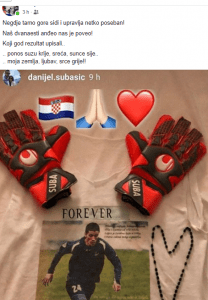(VIDEO) Ni nakon Fifinog upozorenja zbog majice s likom Hrvoja Ćustića, Danijel Subašić ne odustaje: Uvik uz brata! subasic
