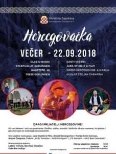 ZORAN PRIMORAC: Sve je spremno za "Hercegovačku večer 2018." u Gerlingenu hercegovačka