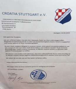 Dopis Croatije Stuttgart / Foto: Fenix