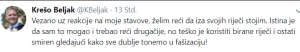 ODGOVOR NA "USTAŠKA EMIGRANTICA" - Nakon uvreda na račun Ruže Tomašić i Vice Batarela, uslijedili odgovor "siledžiji" Beljaku Ispravak Beljak