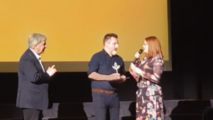 "goEst" Wiesbaden: Hrvatskom filmu „Malo se sjećam tog dana“ redatelja Leona Lučeva prva nagrada za kratki film na „goEast" festivalu Stjepan Hundić prima nagradu za nagradjeni hrvatski film / Foto:Fenix