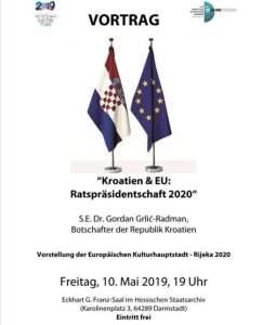 PREDAVANJE U DARMSTADTU: Hrvatski veleposlanik u Njemačkoj dr. sc. Gordan Grlić Radman govorit će o hrvatskom predsjedanju EU-om veleposlanik predavanje (2)