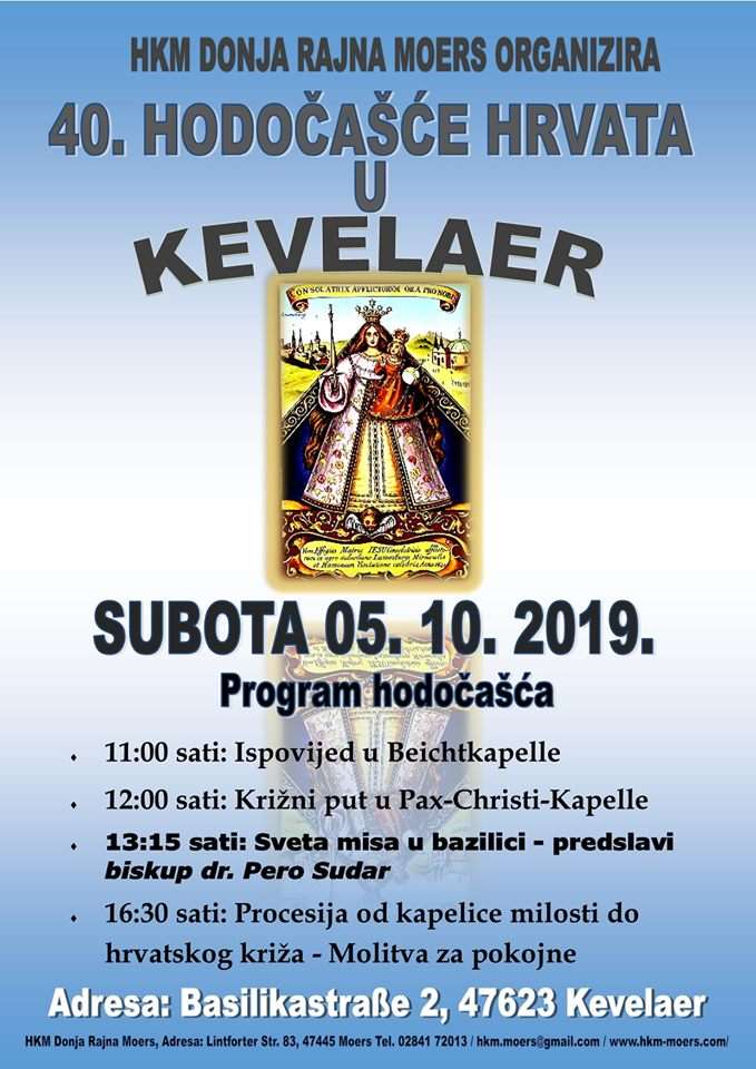 JUBILARNO HODOČAŠĆE: Hrvati po 40. put hodočaste Majci Božjoj Tješiteljici žalosnih u Kevelaer kevelaer