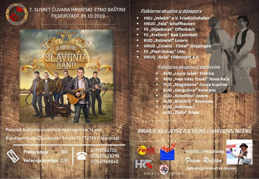 DANAS U FILDERSTADTU / 7. Susret čuvara hrvatske etno baštine: Nastupaju folklorna društva iz Njemačke, Švicarske i Hrvatske filderstadt