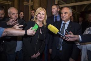 "IVANOVA PRIČA": Promocija filma o Ivanu Gudelju, čovjeku koji se uspio izdići iznad teške bolesti i nevolja Hrvatska predsjednica Kolinda Grabar Kitarović/Foto:Hina