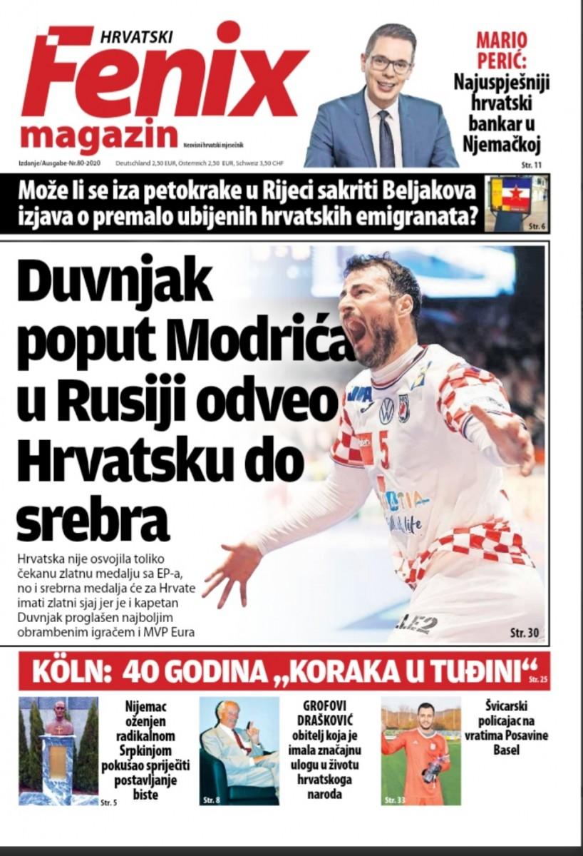 NOVI BROJ TISKANOG IZDANJA FENIX MAGAZINA: Zanimljive priče o Hrvatima, razgovori, komentari.... naslovnica fenix 80