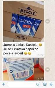 KASSEL: Na policama supermarketa njemačko mlijeko iz Hrvatske Foto: Čitatelj/Fenix