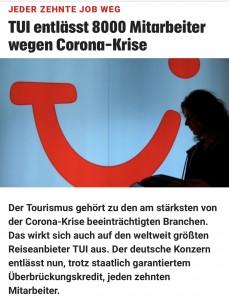 SVAKI DESETI OSTAJE BEZ POSLA: Njemački turistički koncern najavio otpuštanje 8 tisuća zaposlenika Preslike objave o otpuštanju zaposlenika TUI-a / Foto: Fenix (Preslik Krone.at)