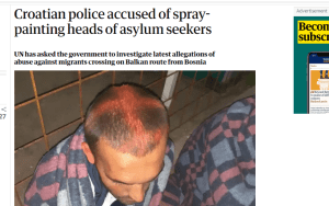 PROSVJED ISPRED MUP-a RH: Civilne udruge traže pokretanje istrage zbog navodnog nasilja nad izbjeglicama Foto. Preslik/The Guardian