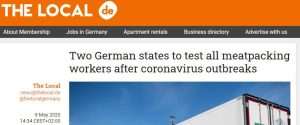 DVIJE NJEMAČKE DRŽAVE NAJAVILE: Testirat ćemo sve radnike na koronavirus u ovoj profesiji Foto: Screenshot/The Local
