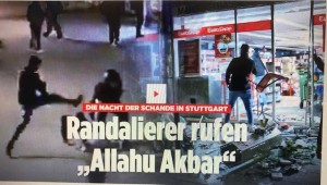 ODJECI NAPADA NA POLICIJU U STUTTGARTU: Izgrednici su uzvikivali Allahu Akbar, slike nereda su podsjećale na francuska predgrađa i arapski svijet Preslik naslova Video snimke Bilda / Foto: Fenix Preslik BZ