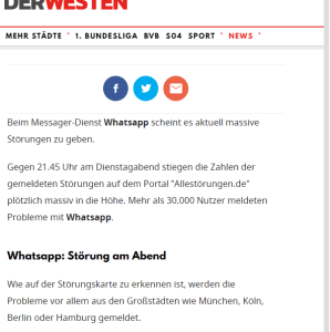 PROBLEMI DILJEM NJEMAČKE: Više od 30 tisuća korisnika prijavilo probleme s WhatsAppom WP