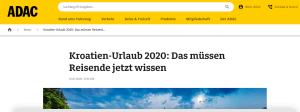 Njemački ADAC je dao upute za njemačke građane koji putuju u Hrvatsku 