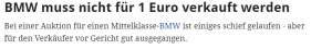 Njemački mediji pišu o BMW koji je prodan za 1 euro