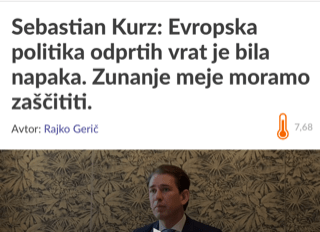 SEBASTIAN KURZ: Europska politika otvorenih vrata prema migrantima je bila pogrješna Kurz _ Slo