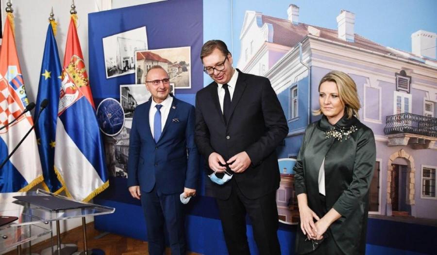 Hrvatski ministar G. Grlć Radman i srbijanski predsjednik A. Vučić / Foto: Fenix (L.B)