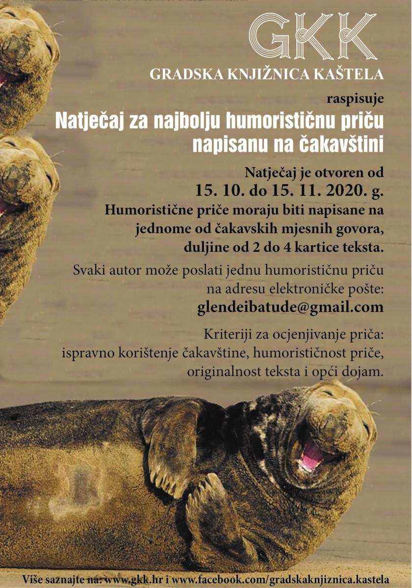 OČUVANJE ČAKAVŠTINE: Raspisan Natječaj za najbolju humorističnu priču napisanu na čakavštini Natjecaj GKK