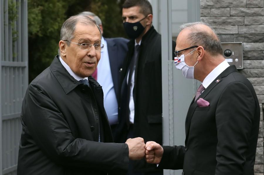 Ruski ministar vanjskih poslova Sergej Lavrov i hrvatski ministar vanjskih i europskih poslova Gordan Grlć Radman / Foto: Hina