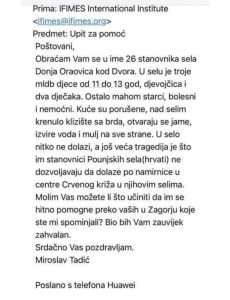 Tadićevo pismo IFIMES-u