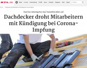 POSLODAVAC IZ NJEMAČKE: Onaj tko se cijepi - odmah će dobiti otkaz Foto: Screenshot/RTL