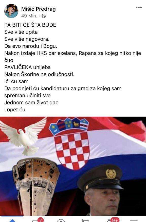 PREDRAG MIŠIĆ NIJE MISLIO OZBILJNO: Podržavam Ivana Penavu, moja objava je bila ironija pedjamisic