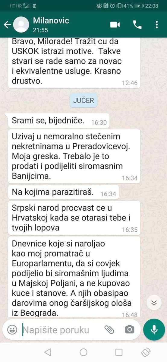Milorad Pupovac objavio poruke koje mu je slao Zoran Milanović