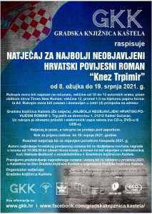 Gradska knjižnica Kaštela raspisuje Književni natječaj za najbolji neobjavljeni hrvatski povijesni roman Knez Trpimir NATJECAJ
