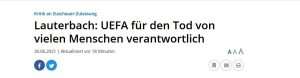 LAUTERBACH KRITIZIRA: UEFA je odgovorna za smrt mnogih ljudi