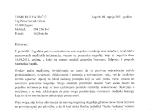 HORVATINČIĆ UPUTIO DOPIS JAVNOSTI: Žrtva sam medijske harange i neprofesionalnog izvještavanja HORVATINČIĆ UPUTIO DOPIS JAVNOSTI: Žrtva sam medijske harange i neprofesionalnog izvještavanja