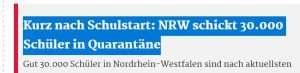 NEVJEROJATNO: Više od 30.000 učenika u karanteni u njemačkoj saveznoj državi Sjeverna Rajna-Vestfalija