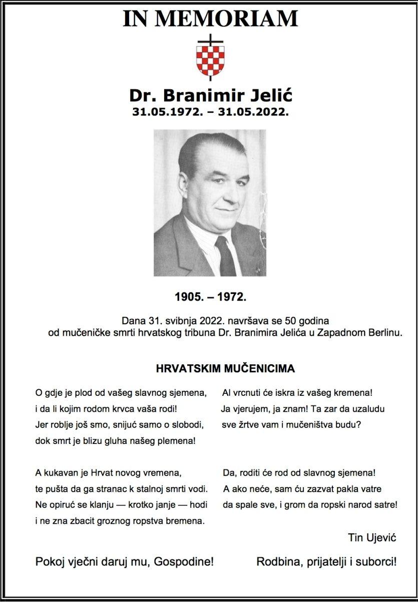 50. GODIŠNJICA UBOJSTVA DR. BRANIMIRA JELIĆA: Ni za ovaj Udbin zločin u Münchenu do danas nitko nije odgovarao