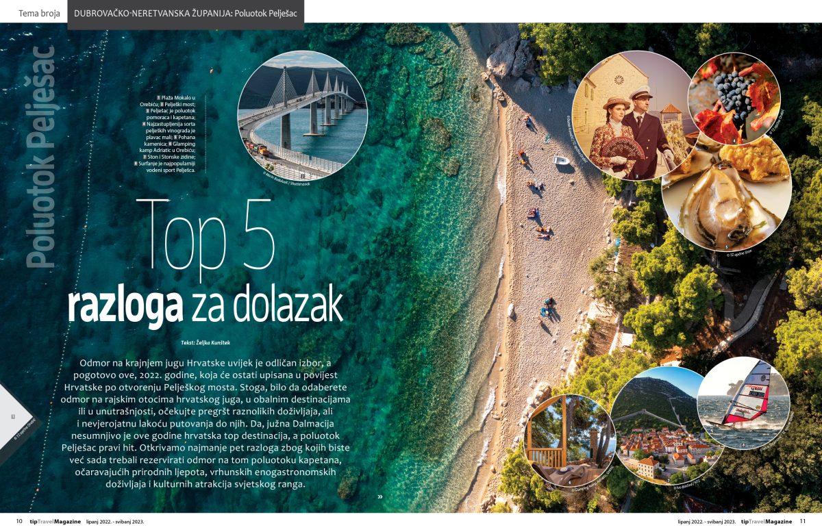 VODEĆI ONLINE MAGAZIN O TURIZMU: Novi tipTravel magazine uvrstio Pelješac i Korčulu u hit destinacije 2022. VODEĆI ONLINE MAGAZIN O TURIZMU: Novi tipTravel magazine uvrstio Pelješac i Korčulu u hit destinacije 2022.