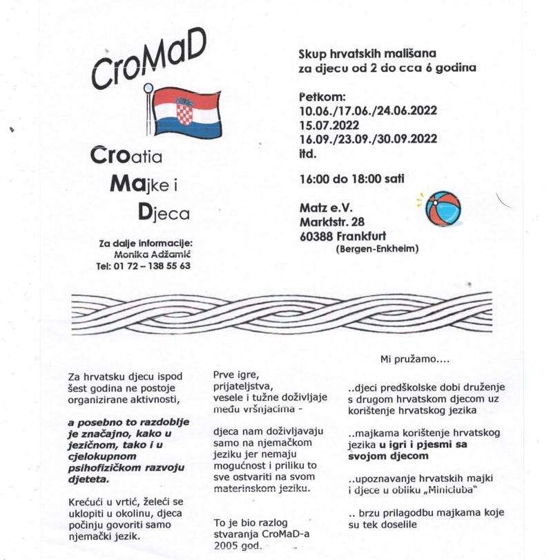 FRANKFURT: U petak se otvara hrvatska igraonica CroMad
