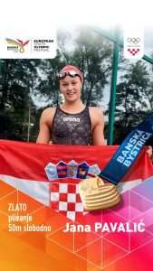 BANSKA BYSTRICA: Plivačica Jana Pavalić osvojila zlato na 50 m slobodno, ukupno 5. zlato za Hrvatsku BANSKA BYSTRICA: Plivačica Jana Pavalić osvojila zlato na 50 m slobodno, ukupno 5. zlato za Hrvatsku