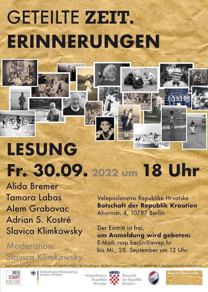 VELEPOSLANSTVO RH U BERLINU: Rujan i listopad donose bogat kulturni sadržaj - koncerte, književne večeri...