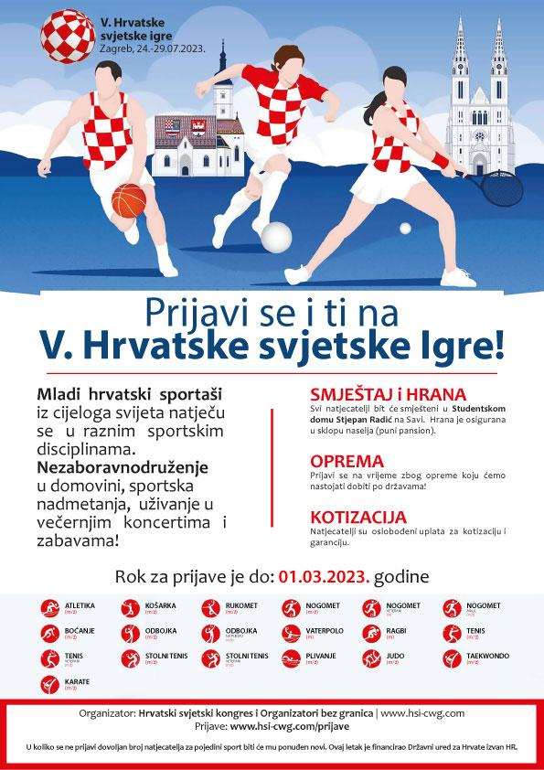 POZIV HRVATIMA U ISELJENIŠTVU: Prijavite se na Hrvatske svjetske igre POZIV HRVATIMA U ISELJENIŠTVU: Prijavite se na Hrvatske svjetske igre