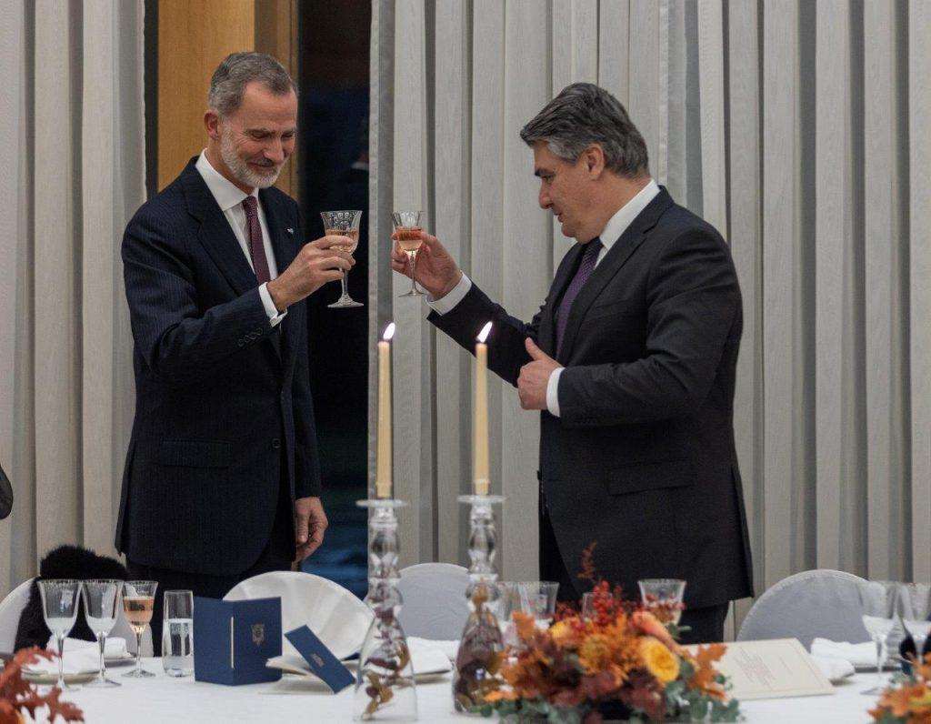 SVEČANA VEČERA ZA ŠPANJOLSKOG KRALJA I KRALJICU: Predsjednik Milanović i kralj Filip VI. razgovarali o povijesnim vezama te suradnji u znanosti i energetici