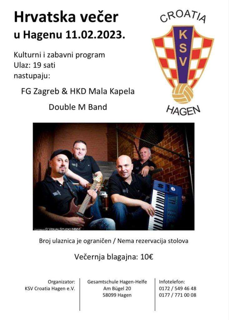 VEČERAS, 11. VELJAČE U HAGENU: Croatia Hagen organizira svoju tradicionalnu „Hrvatsku večer“ VEČERAS, 11. VELJAČE U HAGENU: Croatia Hagen organizira svoju tradicionalnu „Hrvatsku večer“