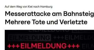 EPILOG KRVAVOG NAPADA U BROKSTEDTU: Palestinac bez državljanstva ubio dvije osobe, a sedam ih je ozlijedio u napadu nožem u regionalnom vlaku iz Kiela za Hamburg