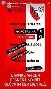 BASLER CUP: Posavina Basel ostvarila povijesni uspjeh plasmanom u polufinale kupa BASLER CUP: Posavina Basel ostvarila povijesni uspjeh plasmanom u polufinale kupa