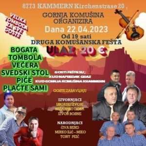 U SUBOTU, 22. TRAVNJA: Održat će se Komušanska noć u Austriji - evo gdje!