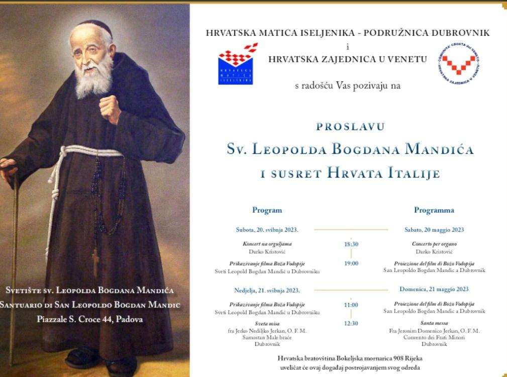 SUSRET U PADOVI: 15. Susret Hrvata Italije i proslava blagdana sv. Leopolda SUSRET U PADOVI: 15. Susret Hrvata Italije i proslava blagdana sv. Leopolda