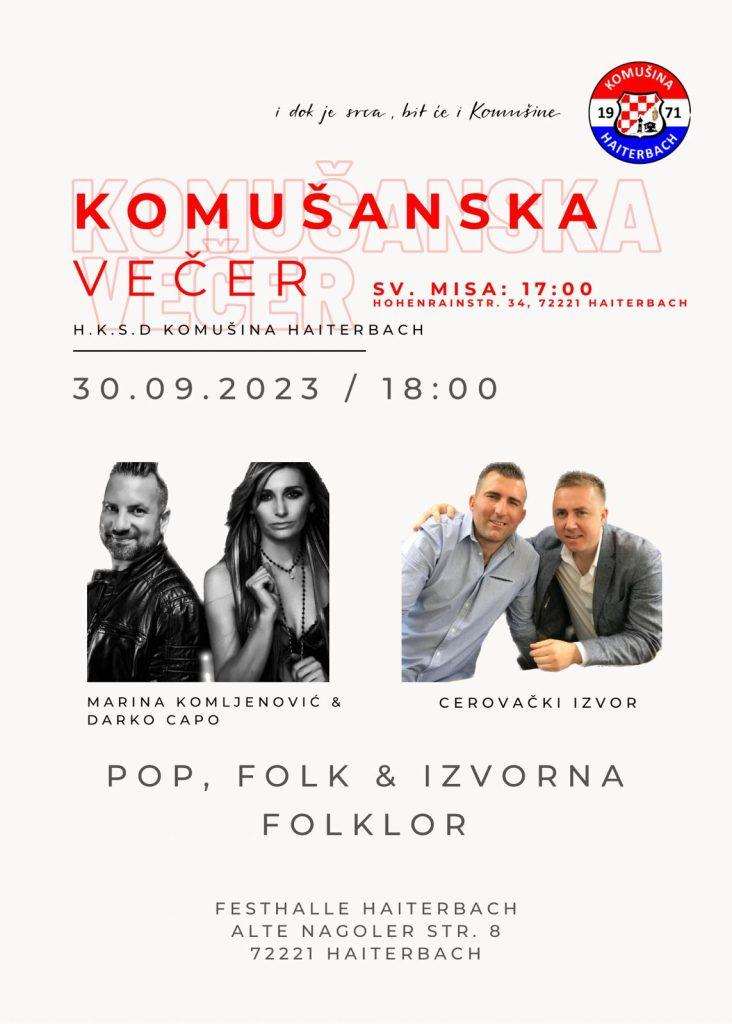 U SUBOTU, 30. RUJNA: U Haiterbachu se održava tradicionalna Komušanska večer U SUBOTU, 30. RUJNA: U Haiterbachu se održava tradicionalna Komušanska večer