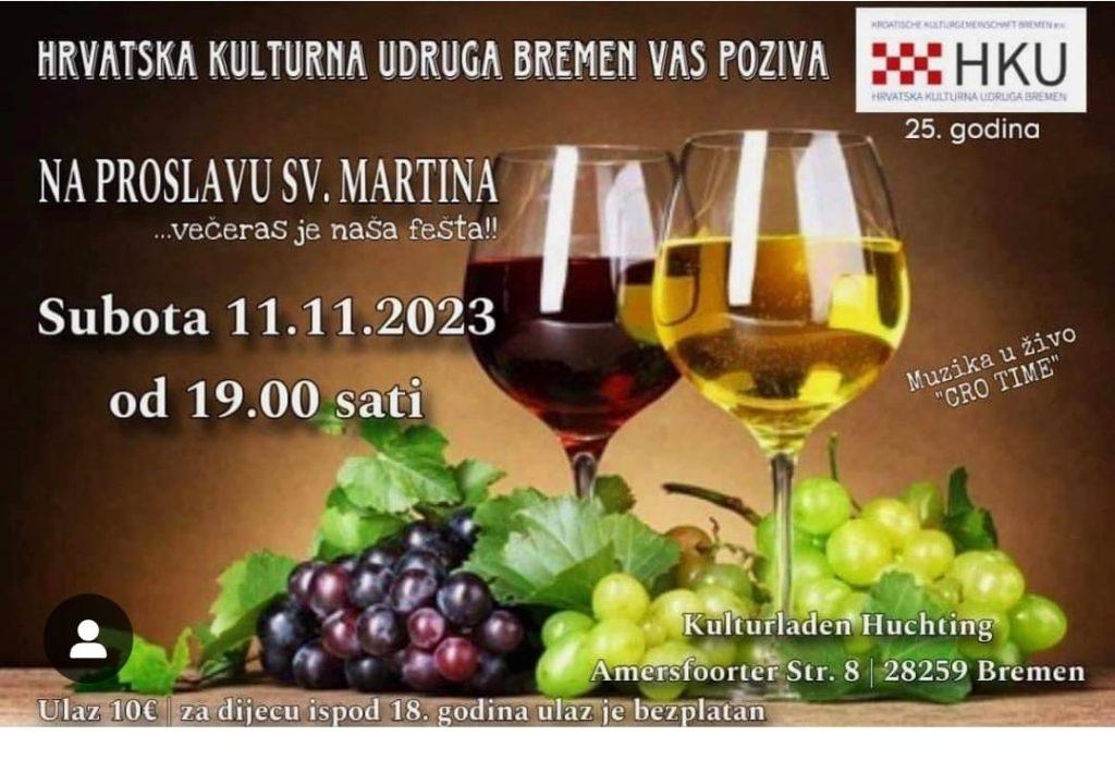 U SUBOTU, 11. STUDENOG: HKU Bremen slavi 25. godina postojanja i Martinje